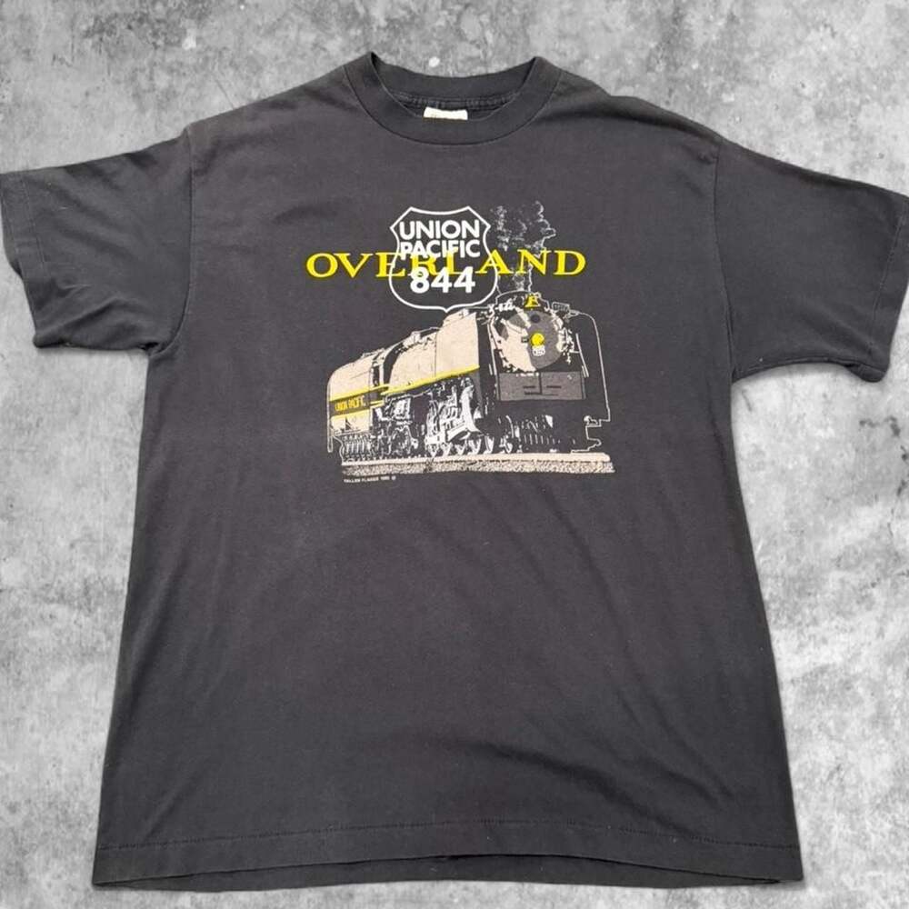 Vintage 1993 Union Pacific Overland 844 Train T-Shirt Size L
